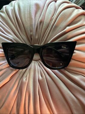 Quay Australia Harper Black Cat-Eye Sunglasses